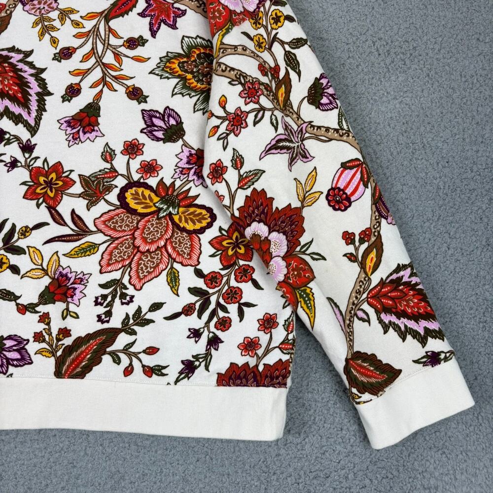 Talbots Floral Top XL Crewneck Sweatshirt Blooming Jacobean 100% Cotton 2025 - Picture 6 of 15